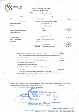 30 เมษายน 2559 - บริษัทเครดิตฟองซิเอร์ เวิลด์ จำกัด