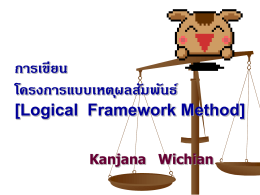 การเขียนโครงการแบบเหตุผลสัมพันธ์ [Logical Framework Method]