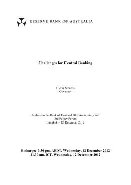 Challenges for Central Banking