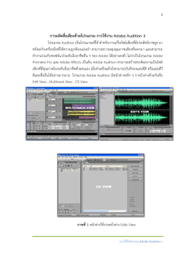 การผลิตสื่อเสียงด้วยโปรแกรม การใช้งาน Adobe Audition 3