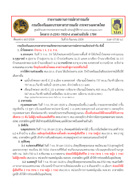 สถานการณ์สาธารณภัยประจำวันที่ 8 กันยายน 2559 (เวลา 07.00 น.)