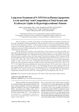Long-term Treatment of N-3 PUFAS on Plasma Lipoprotein Levels