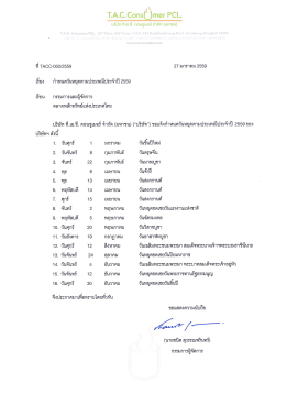 8 โง่ณิ.6. นิดทรบื้ทำอธ ค€เ. - ตลาดหลักทรัพย์แห่งประเทศไทย