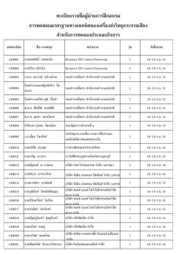 ทะเบียนรายชื่อผู้ผ่านการฝึกอบรม การทดสอบมาต