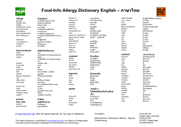 Food-Info Allergy Dictionary English – ภาษาไทย - Food