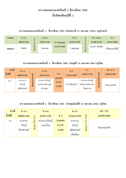 ตารางสอบกลางภาคเรียนที่ 2 ป  การศึกษา 2553 ชั้นมัธยมศึกษาป  ที่ 1