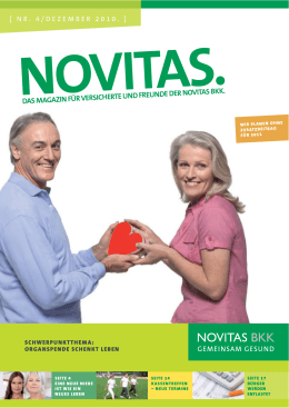 das magazin für versicherte und freunde der novitas bkk.