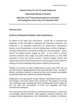 Statement from H.E. Prof. Dr. Rajata Rajatanavin Public Health
