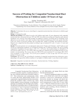 Success of Probing for Congenital Nasolacrimal Duct