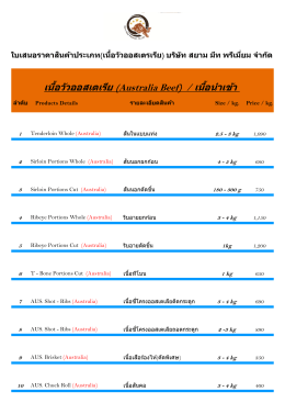 เนื้อวัวออสเตเรีย (Australia Beef) / เนื้อนำเข้ำ