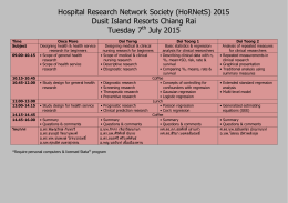 Hospital Research Network Society (HoRNetS) 2015 Dusit Island