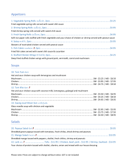 PDF menu - Thai Bistro