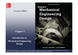 Chapter 1 Introduction to Mechanical Engineering Design Lecture