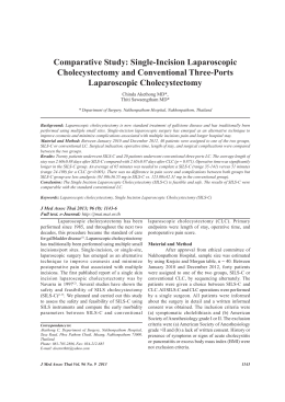 Comparative Study: Single-Incision Laparoscopic Cholecystectomy