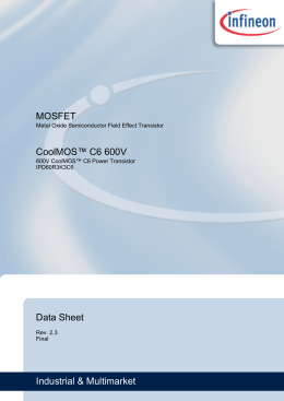 MOSFET CoolMOS™ C6 600V Data Sheet Industrial
