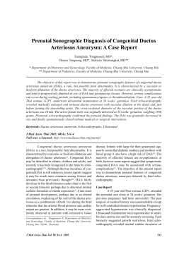 Prenatal Sonographic Diagnosis of Congenital Ductus