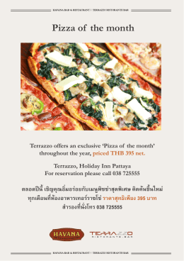 Pizza of the month - Holiday Inn Pattaya
