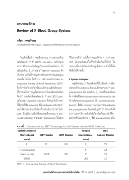 Review of P Blood Group System