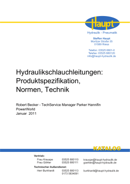 Hydraulikschlauchleitungen, Spezifikation, Normen, Technik