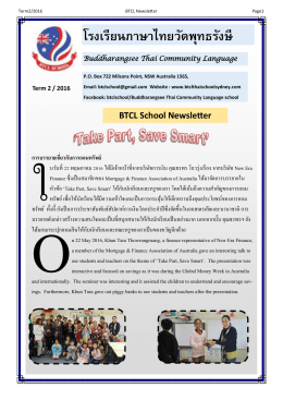 BTCL School Newsletters Term 2 - Buddharangsee Thai Community