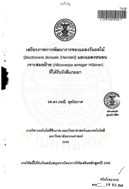 เสถียรภาพการพัฒนาการของแมลงวันผลไม้