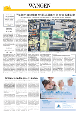 Schwäbische Zeitung, 08.02.2014 - WALDNER investiert in Standort