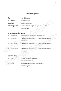 ประช้ํย่อของผู้ทําวิจัย ซีด นางมาลิบื บุญสม ว