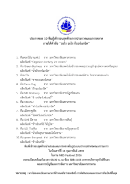 รายชื่อ 10 ทีมสุดท้าย - คณะการบัญชีและการจัดการ