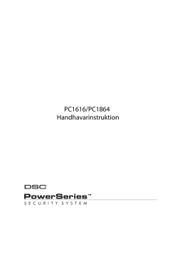 PC1616/PC1864 ฀฀฀฀฀฀฀฀฀Handhavarinstruktion