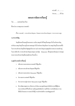 แผนการจัดการเรียนรู้