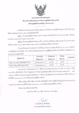 เรื่อง ผลการเปิดของถือบราคาโครงการตูดฉีดล้ำ