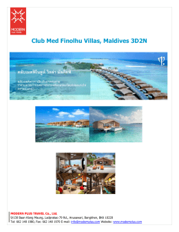 Club Med Finolhu Villas, Maldives 3D2N คลับเมดฟิโนลูห์ วิลล่า มัลดีลฟ์