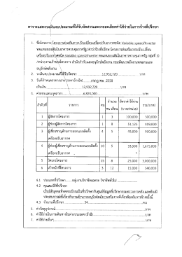 ตารางแลดงวงยงีบงบประมาณทืใด้รับจัดสรรและราà