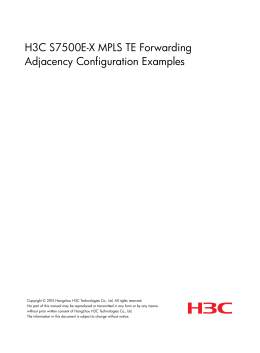 H3C S7500E-X MPLS TE Forwarding Adjacency Configuration