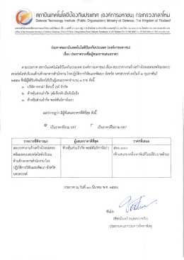 Page 1 สถาบันเทคโนโลยีป้องกันประเทศ (องค์การมหาชน) กระทรวง