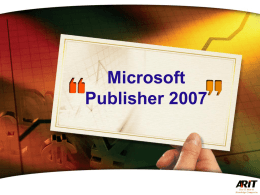 การใช้งานโปรแกรม Microsoft Publisher 2007