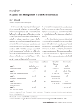 Diagnosis and Management of Diabetic Nephropathy [บทความฟื้นวิชา]