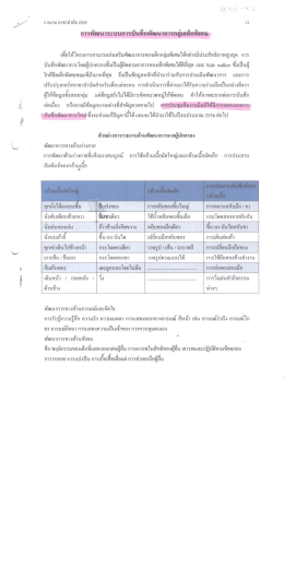 Page 1 i รายงาน อาชาบ้าบัค 2555 13 การพัฒนาระบบการบันทึกพัฒนาการ