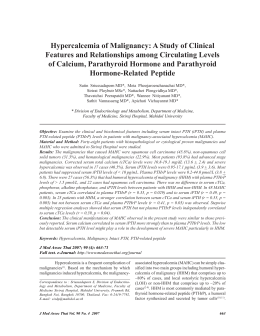 Hypercalcemia of Malignancy: A Study of Clinical
