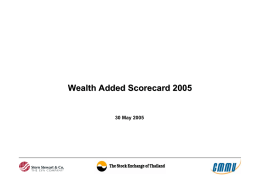 Wealth Added Scorecard 2005