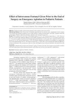 Effect of Intravenous Fentanyl Given Prior to the End