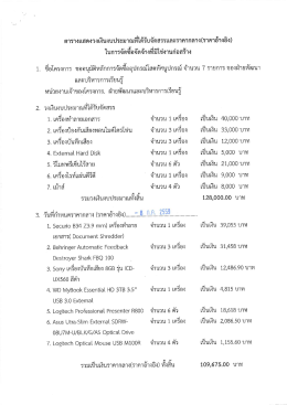 Page 1 ตารางแสดงวงเงินงบประมาณที่ได้รับจัดสรรและราคากลาง(ราคา