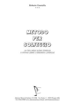 MEtODO PER SOLFEGGIO - Edizioni Musicali Eufonia