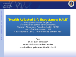 Health Adjsut Life Expectancy (HALE)