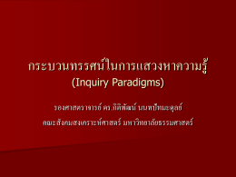 กระบวนทรรศน์ในการแสวงหาความรู้ (Inquiry Praradigms)