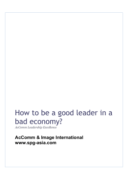 How to be a good leader in a bad economy? - Spg