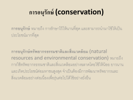 การอนุรักษ์ (conservation)