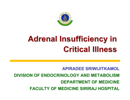Adrenal Insufficiency in Critical Illness