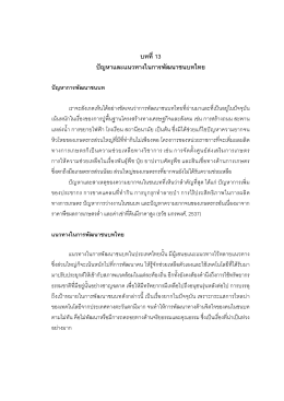 บทที่ 13 ปัญหาและแนวทางในการพัฒนาชนบทไทย