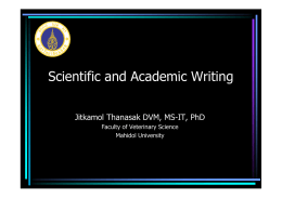 Scientific and Academic Writing